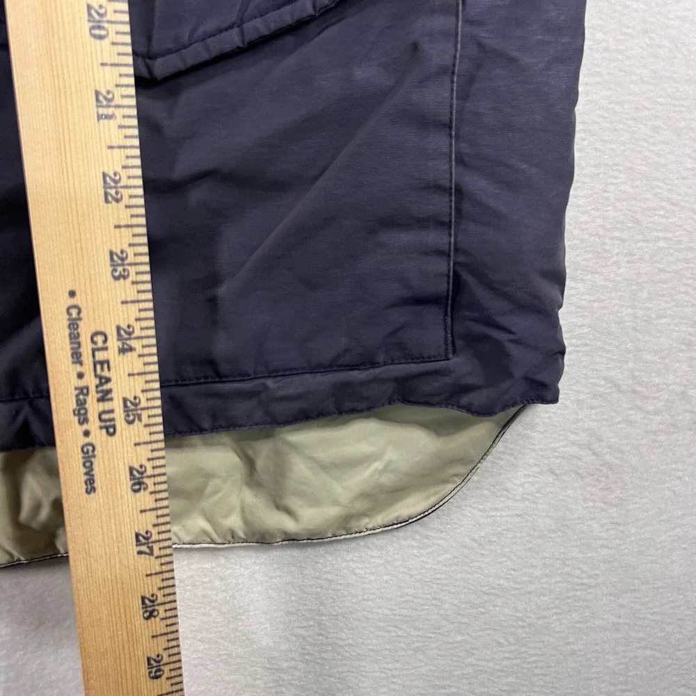 Woolrich Mens Puffer‎ Vest Dark Blue Tan Lined Original Outdoorwear Large